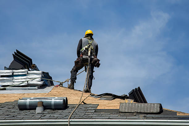 Professional Storm Damage Roof Repair technician working in Orleans, IN